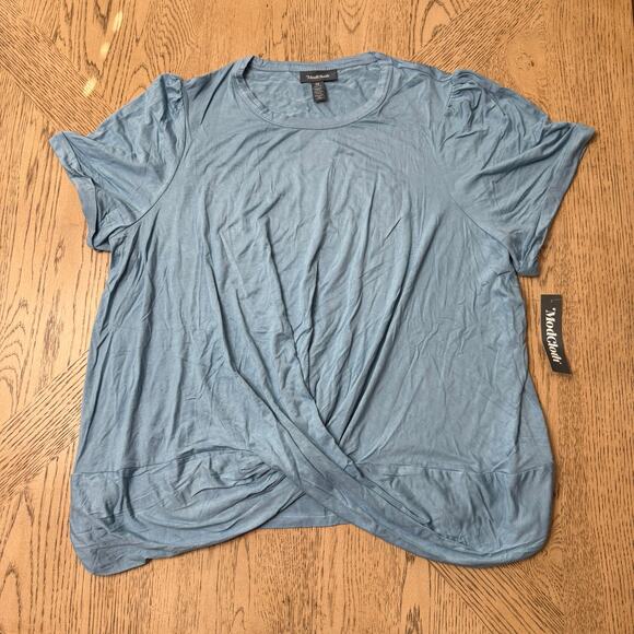 ModCloth A Twist Of Fun Knit Top Blue 1X NWT - Picture 2 of 12